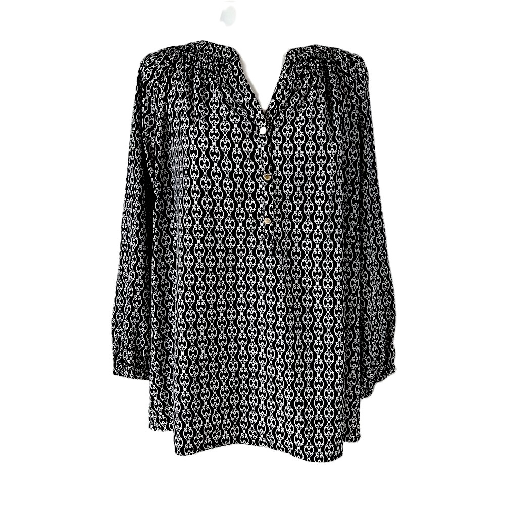 🖤Dana Buchman XL White & Black Top  Classic Chic Elegance